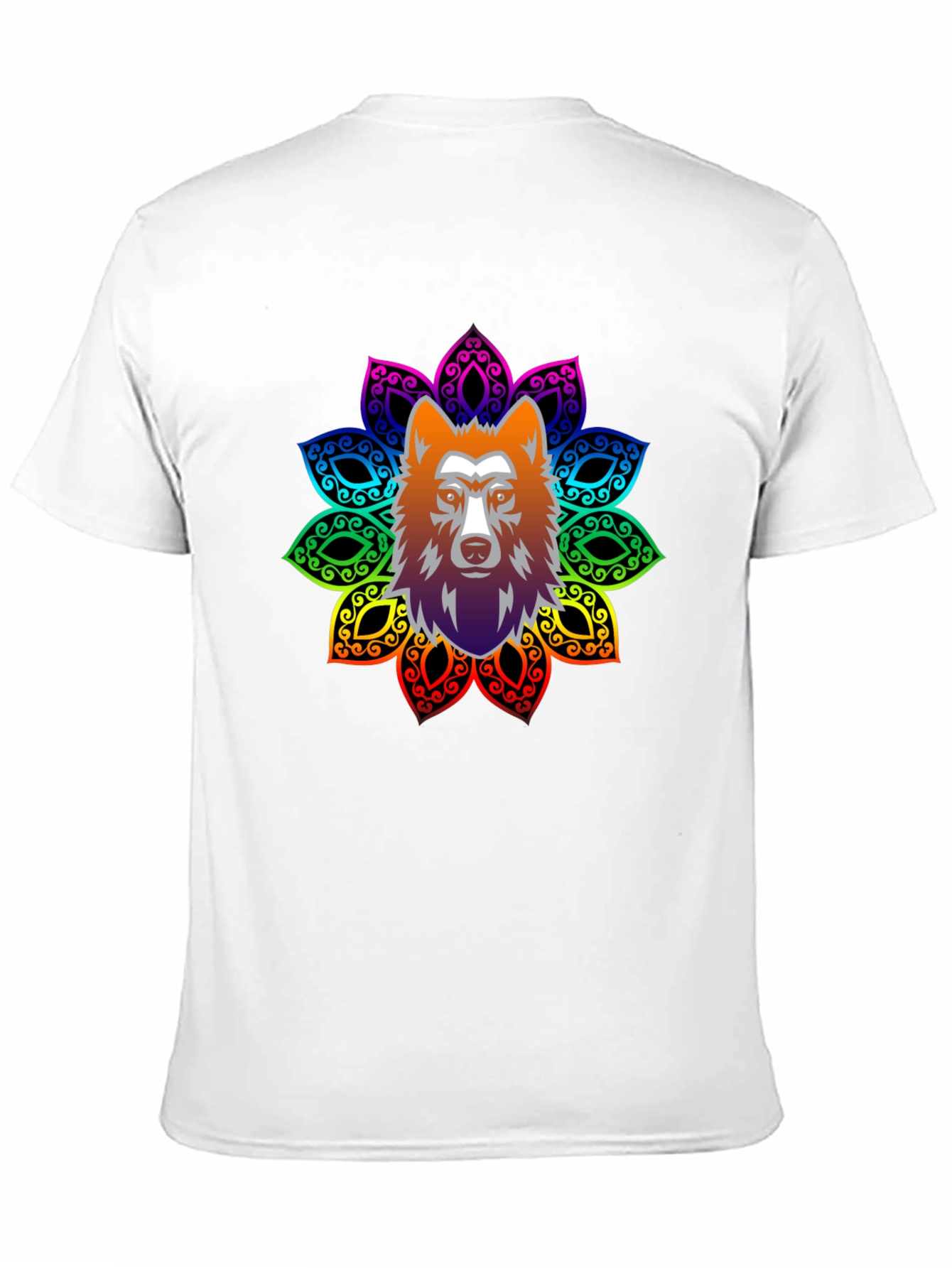 Wolf Mandala Graphic Tee - Black