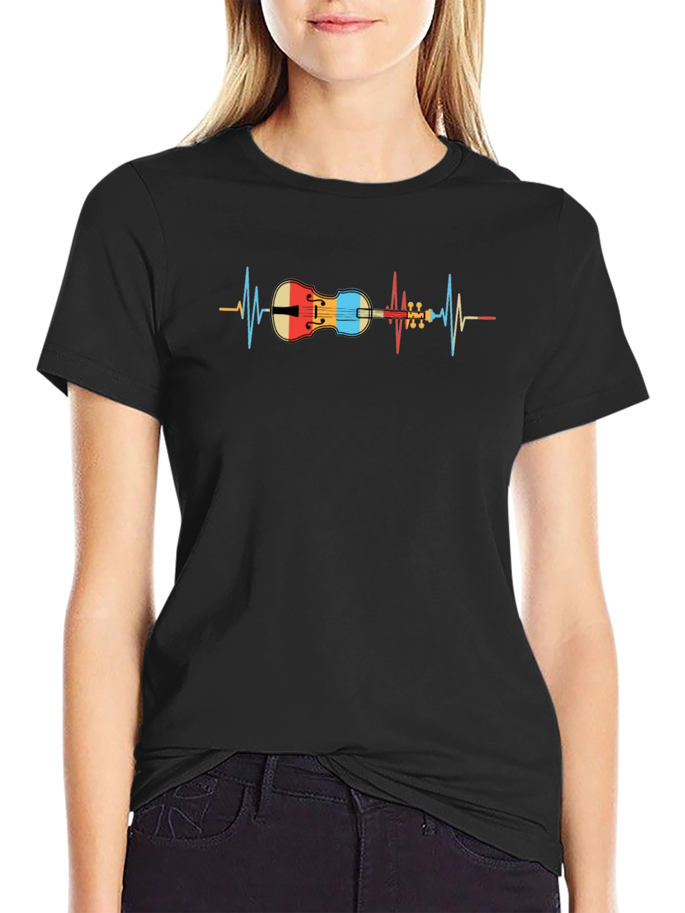 Violin Heartbeat T-Shirt - Music Lover Tee