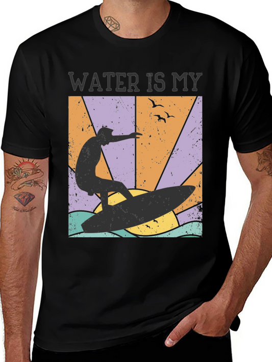 Water Is My Element T-Shirt Surfer Design