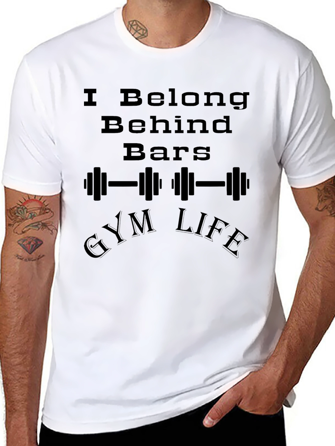 I Belong Behind Bars Gym Life Graphic T-Shirt