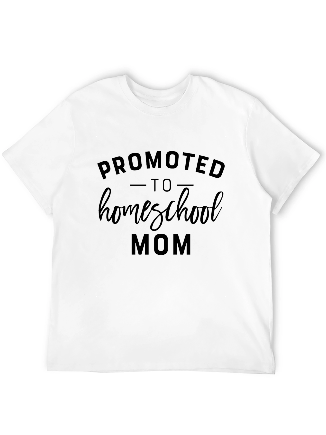 Promoted to Homeschool Mom Black Graphic Tee
