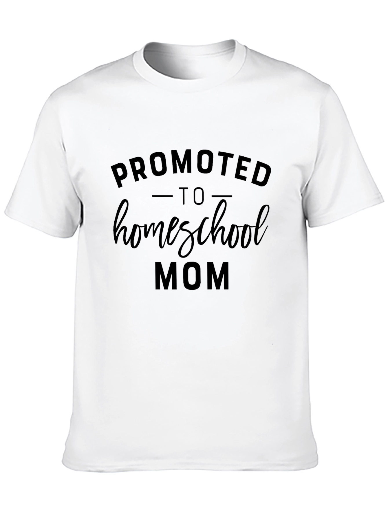 Promoted to Homeschool Mom Black Graphic Tee