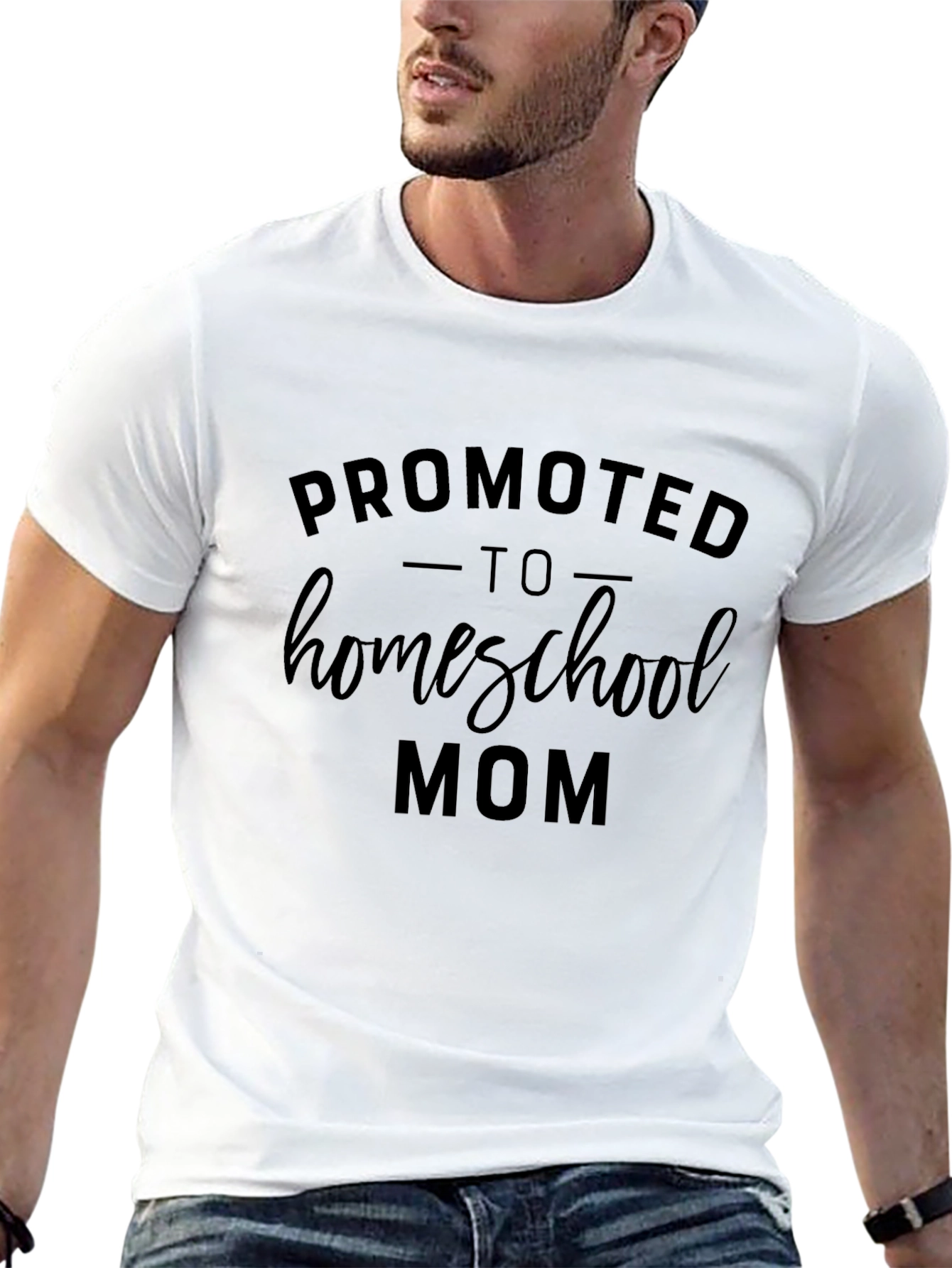 Promoted to Homeschool Mom Black Graphic Tee