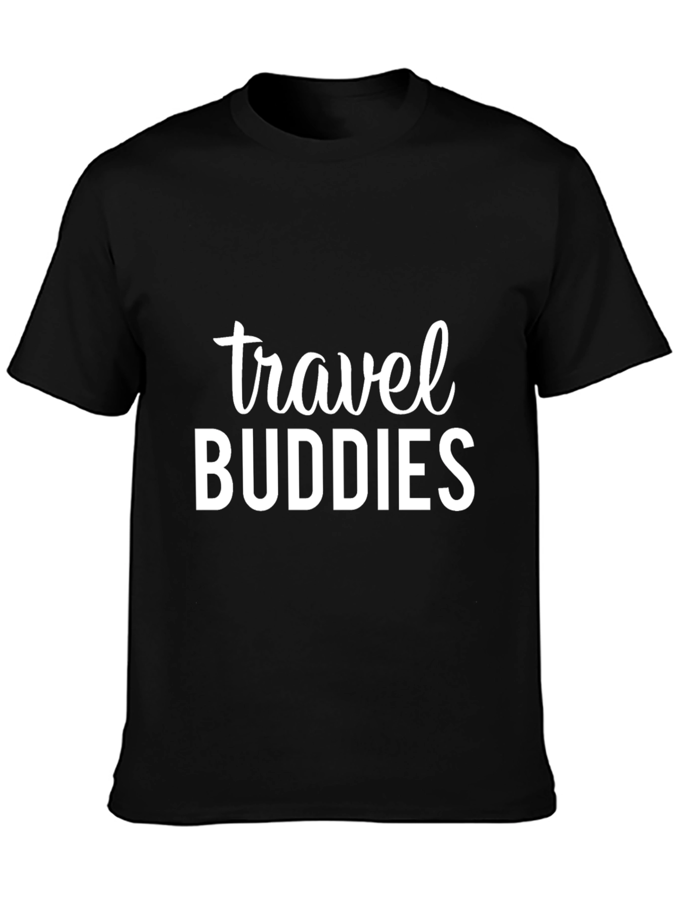 Travel Buddies Black Graphic T-Shirt