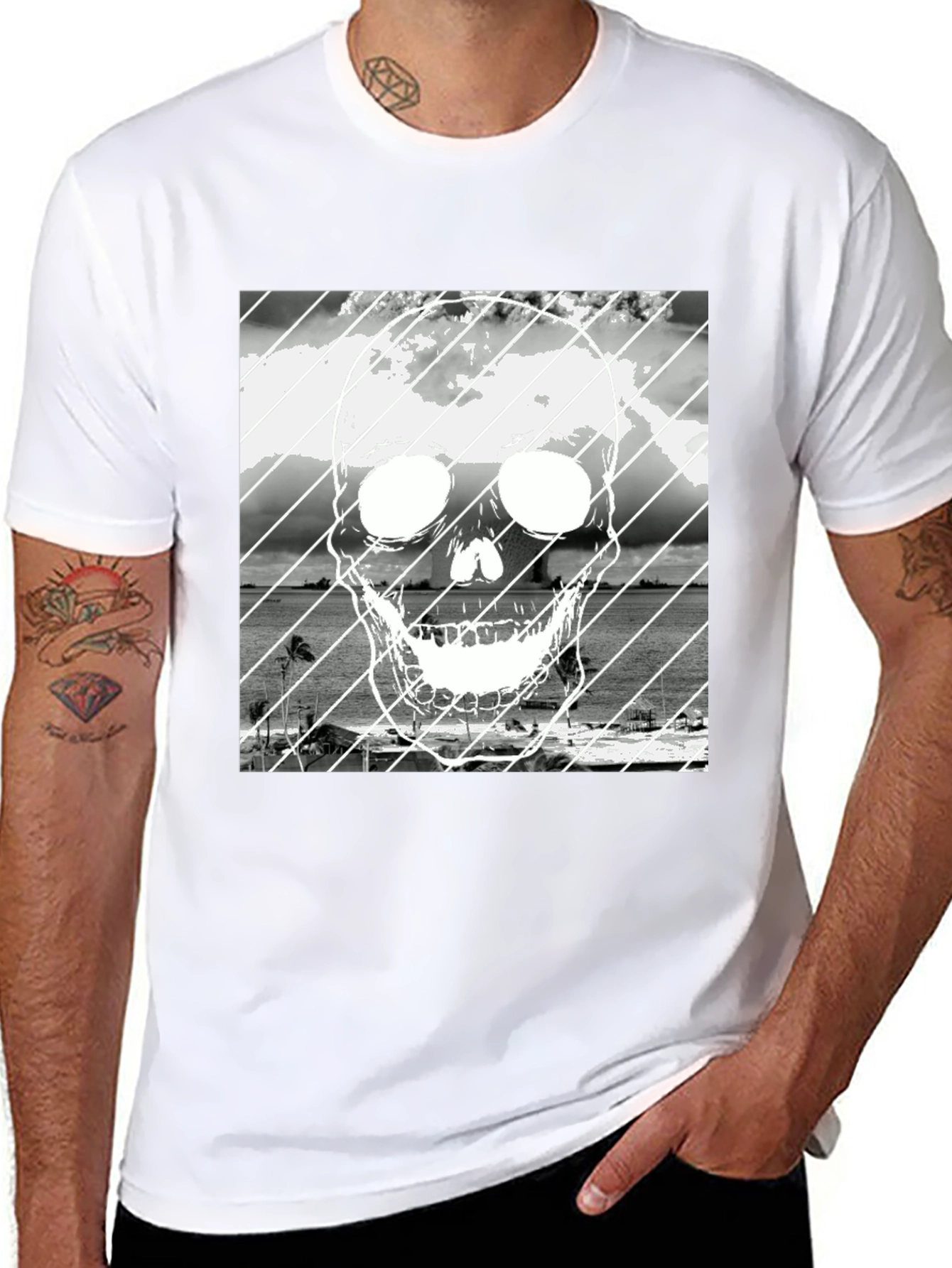 Skull Beach Black T-Shirt
