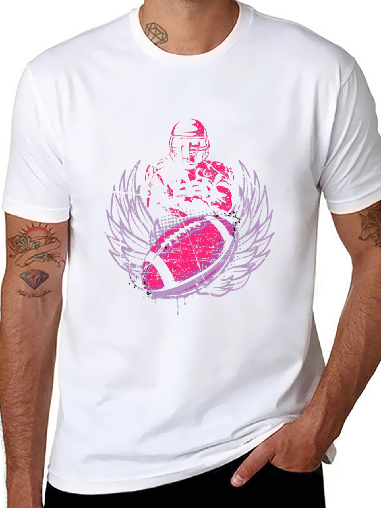 Football Player Graphic Tee - Stylish Sportswear