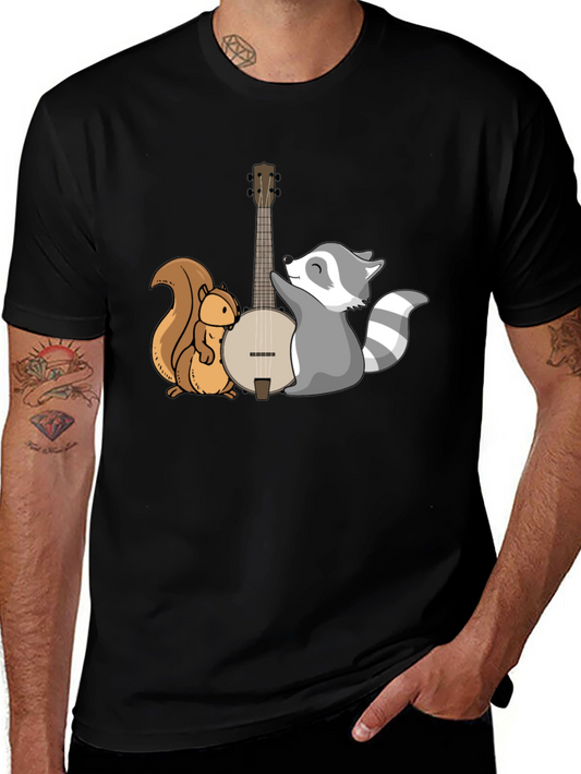 Squirrel and Raccoon Banjo Graphic Tee