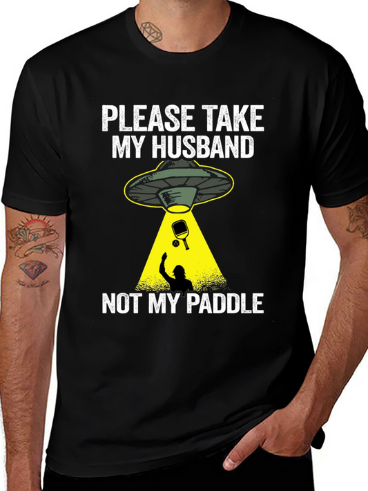 Funny Alien Abduction Husband Paddle T-Shirt