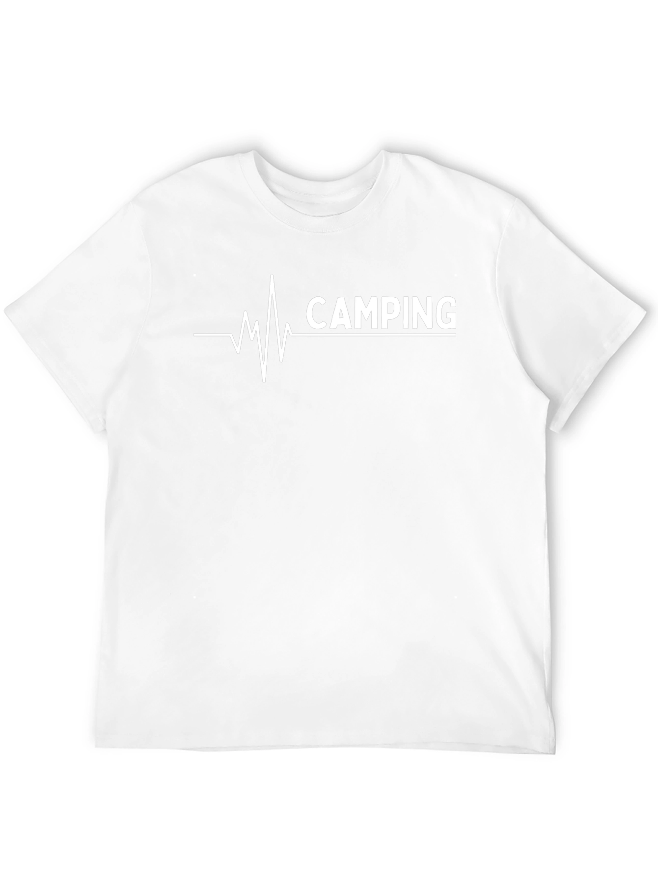 Camping Heartbeat T-Shirt - Black Crew Neck Tee