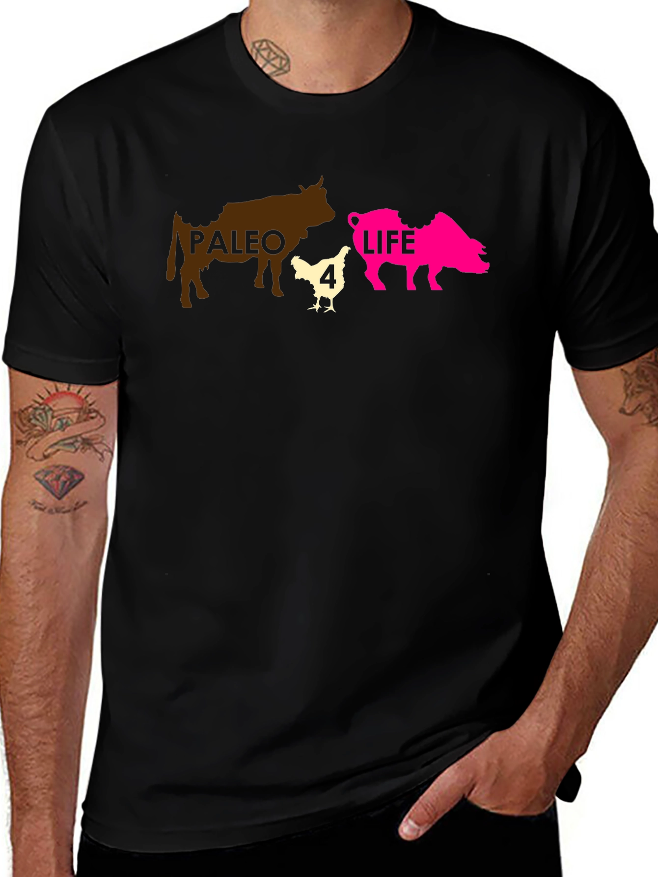 Paleo 4 Life T-Shirt - Funny Diet Graphic Tee