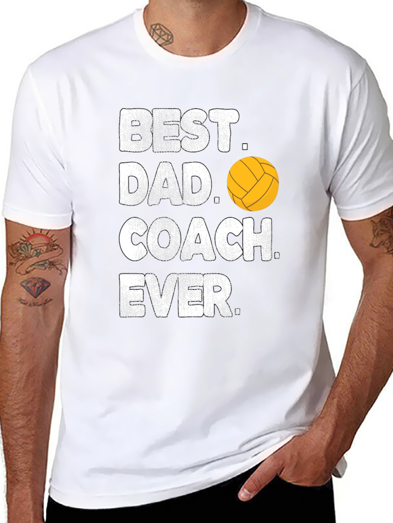 Best Dad Coach Ever T-Shirt Volleyball Gift