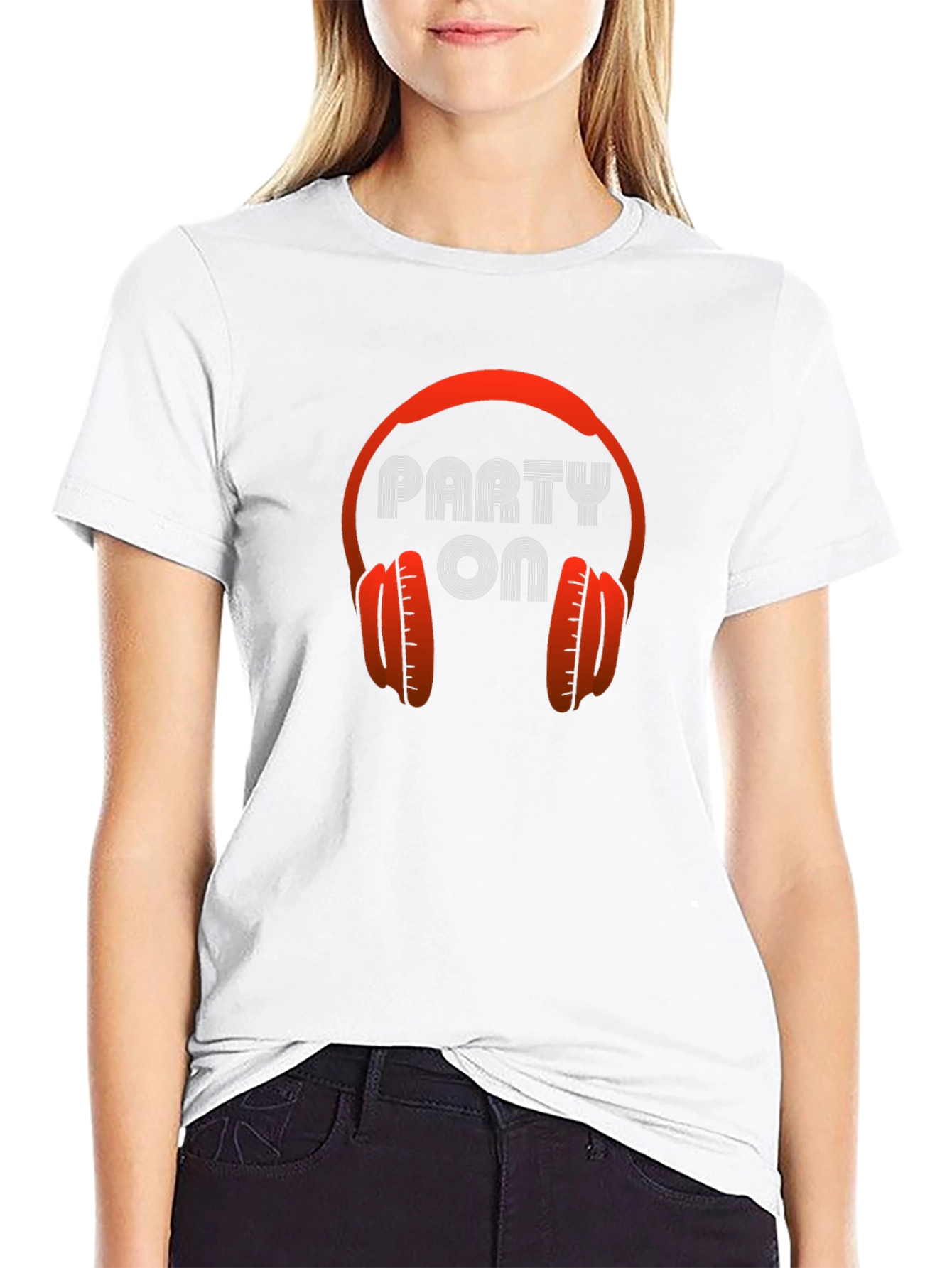 Party On Headphones Graphic Tee - Stylish Black T-Shirt