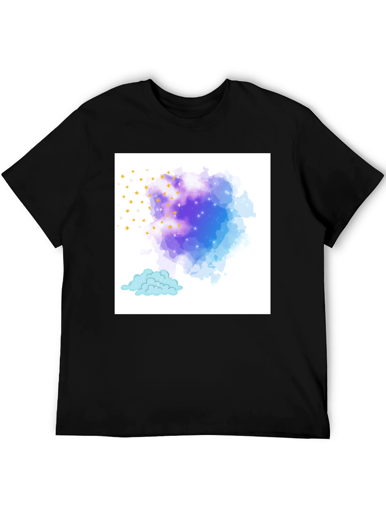 Starry Night Cloud Tee - Stylish Graphic Print