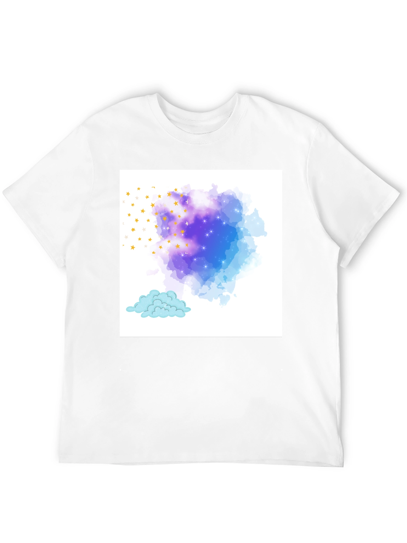 Starry Night Cloud Tee - Stylish Graphic Print