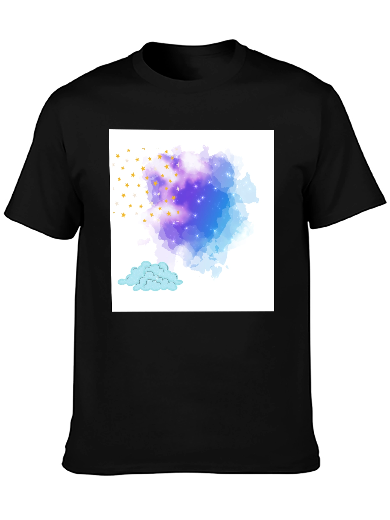 Starry Night Cloud Tee - Stylish Graphic Print
