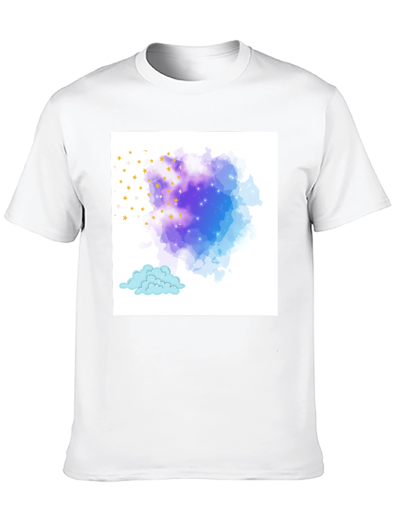 Starry Night Cloud Tee - Stylish Graphic Print