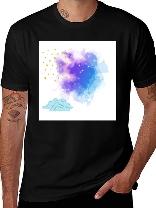 Starry Night Cloud Tee - Stylish Graphic Print