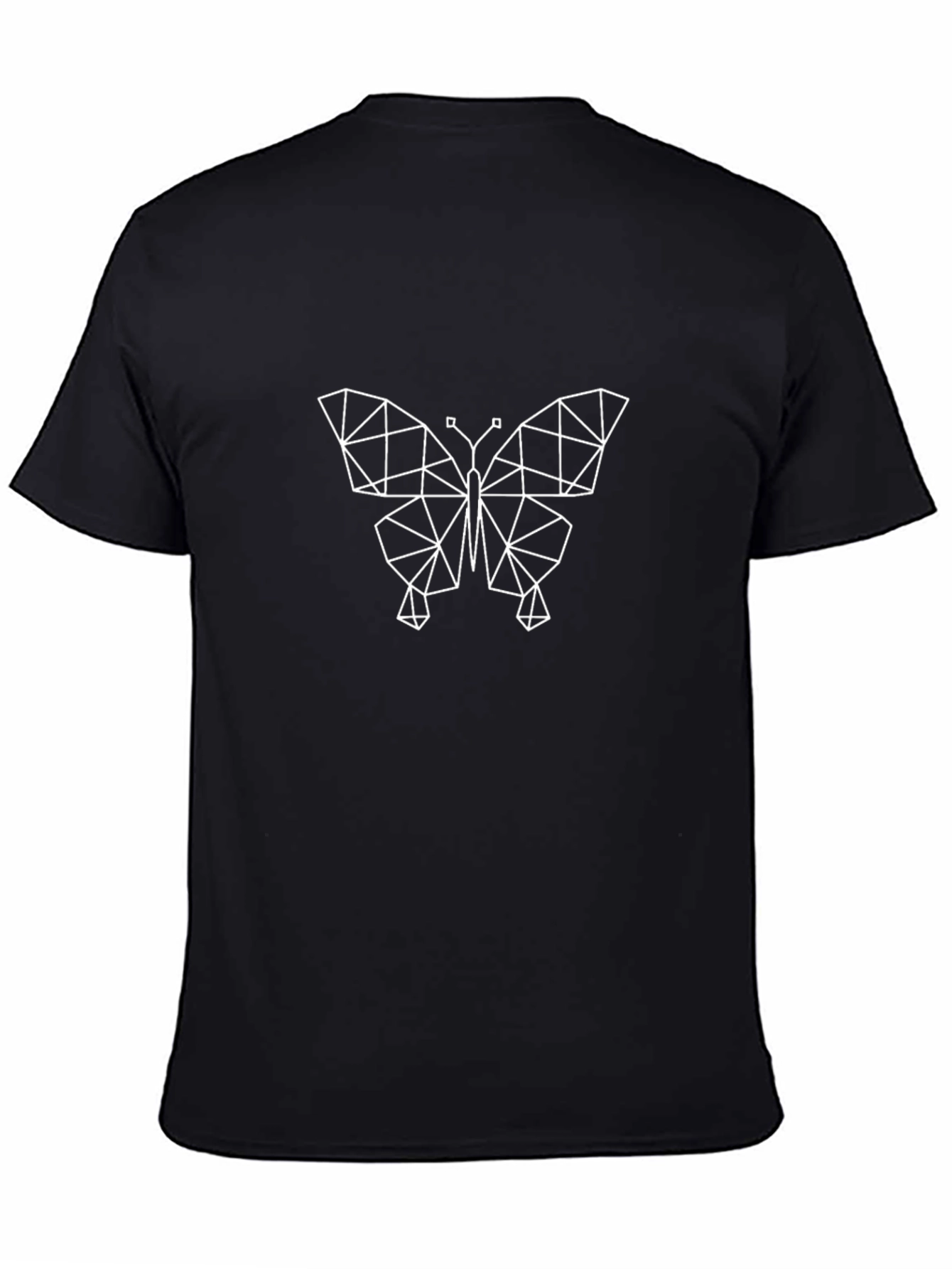 Geometric Butterfly Graphic Tee - Black