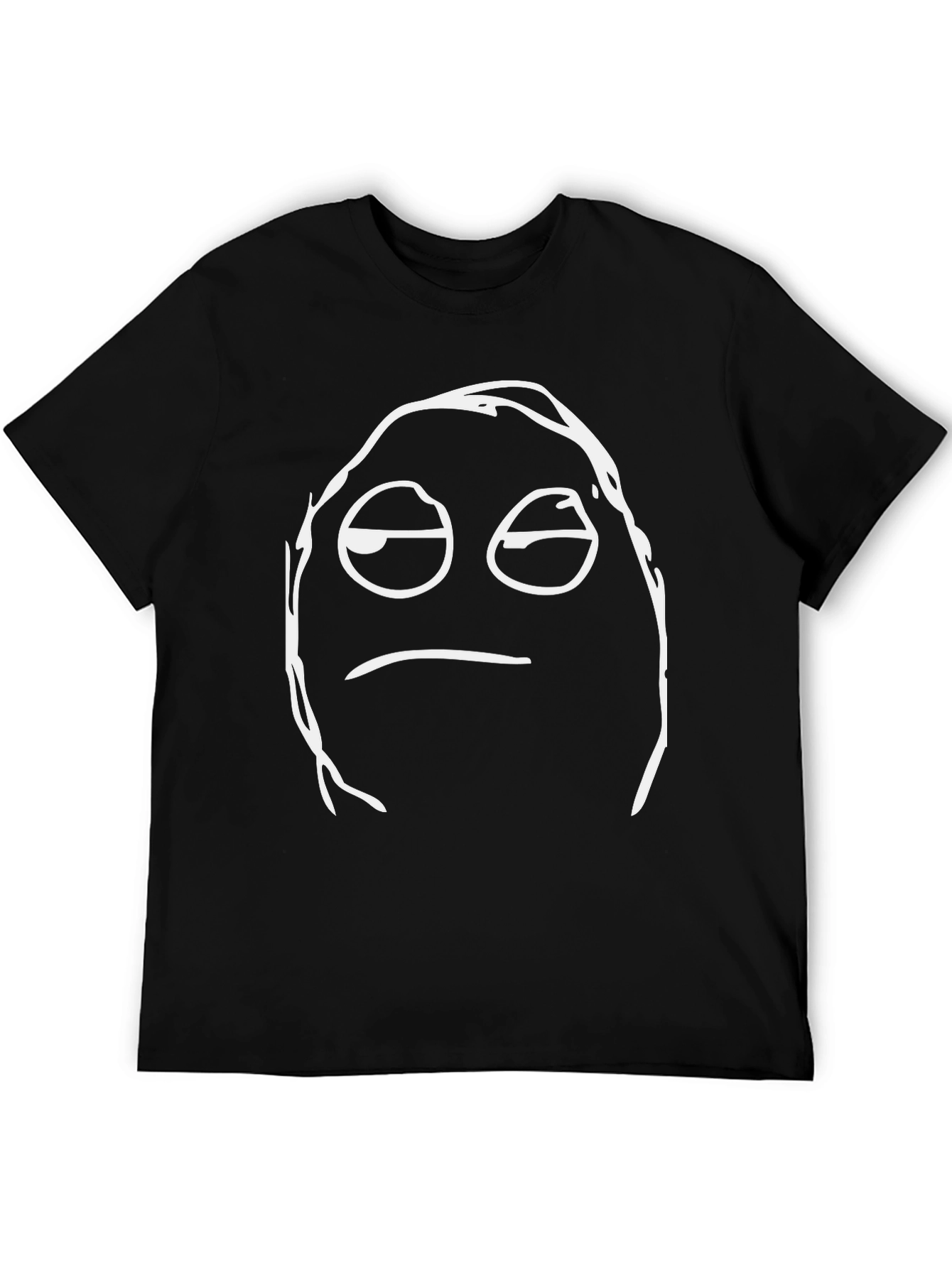 Meme Face Graphic Black T-Shirt