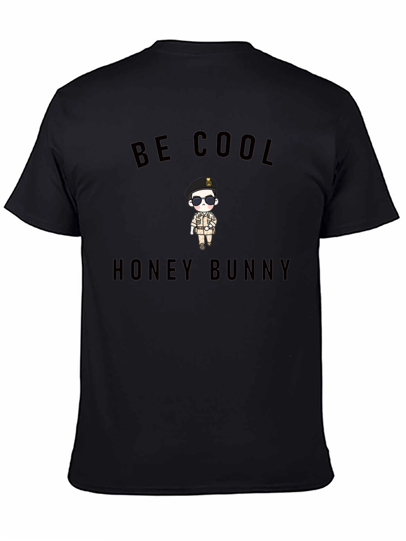 Be Cool Honey Bunny Black Graphic Tee