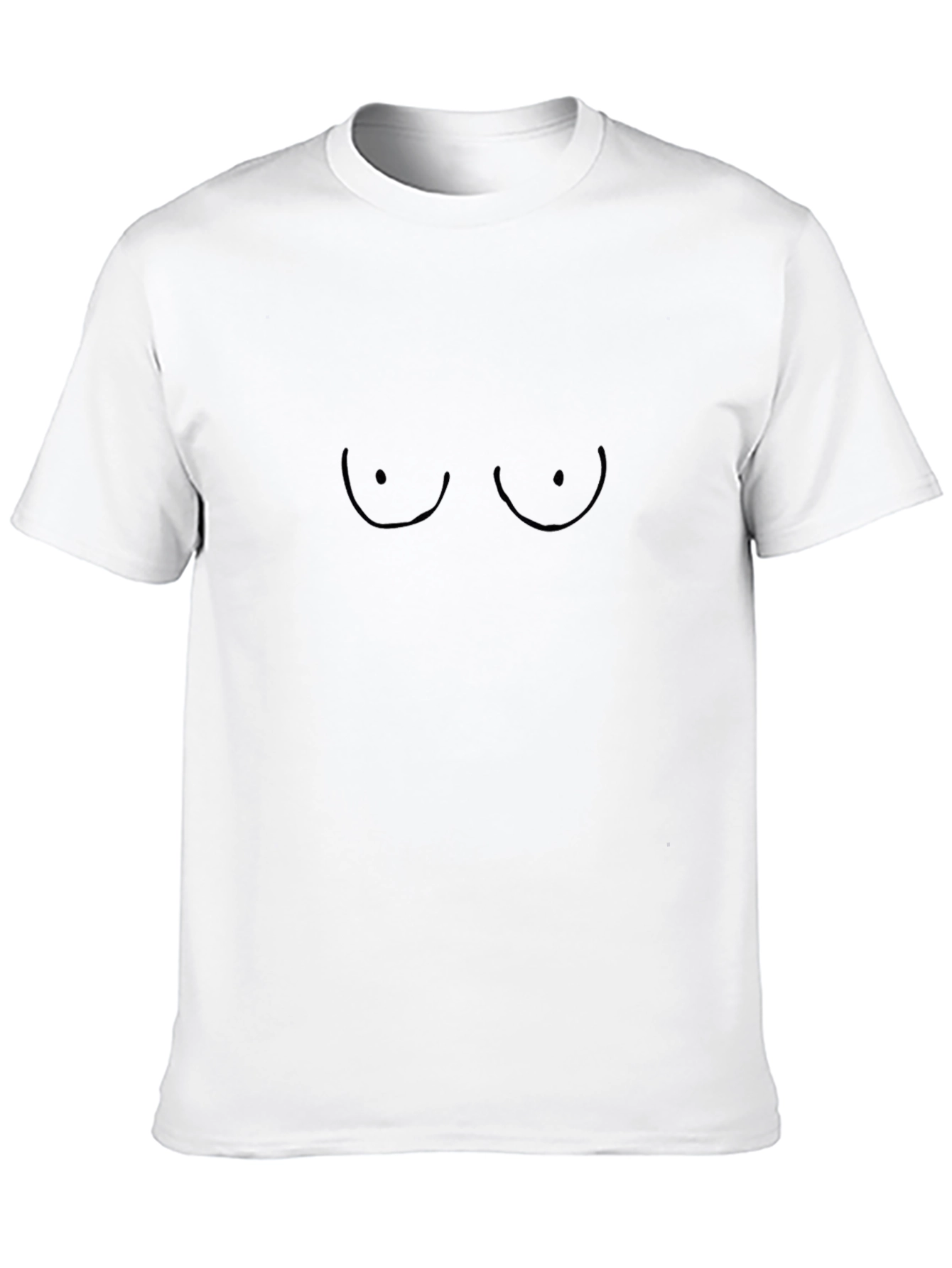 Funny Boob Outline Black T-Shirt
