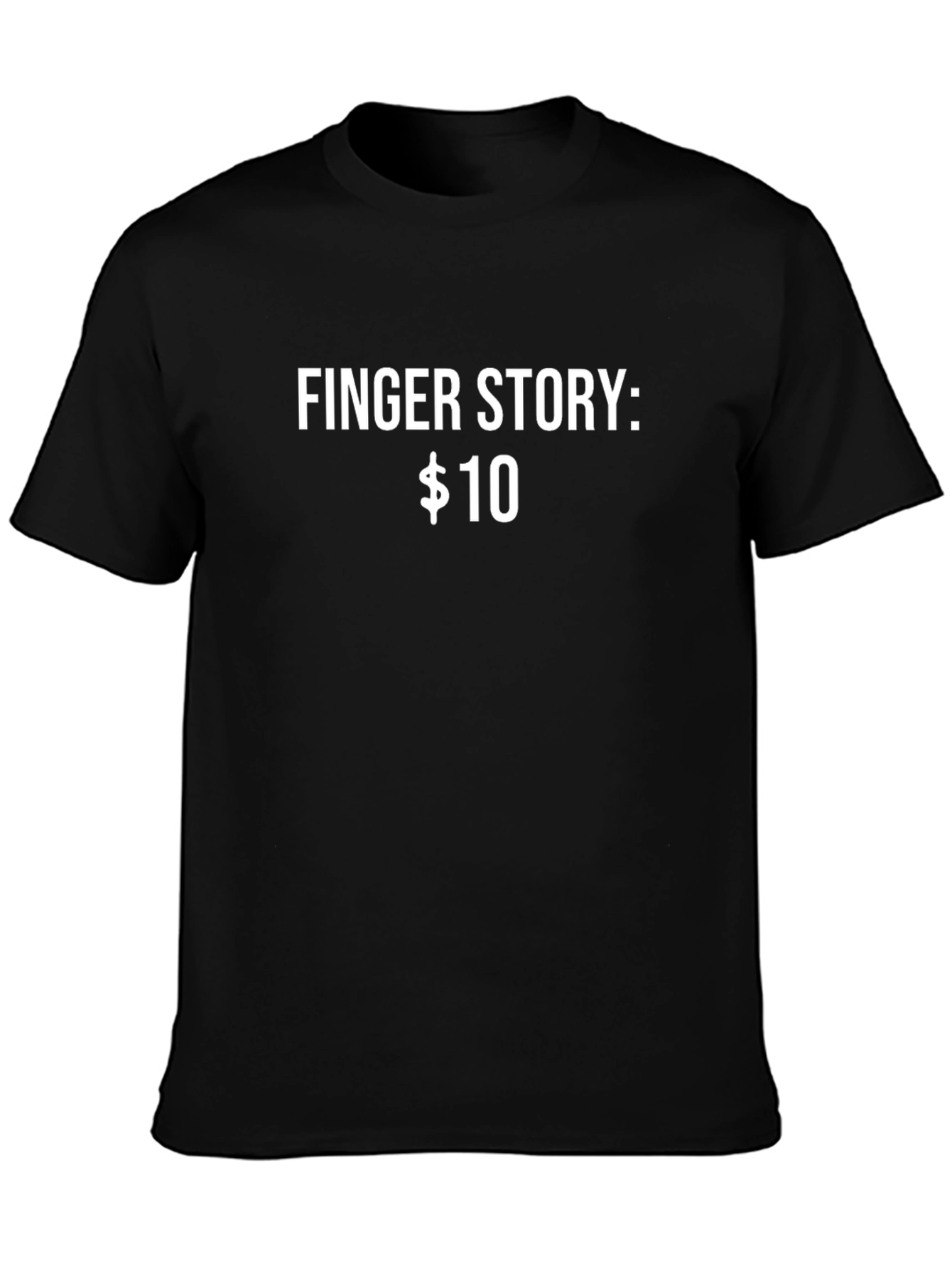 Finger Story T-Shirt - Black Crew Neck
