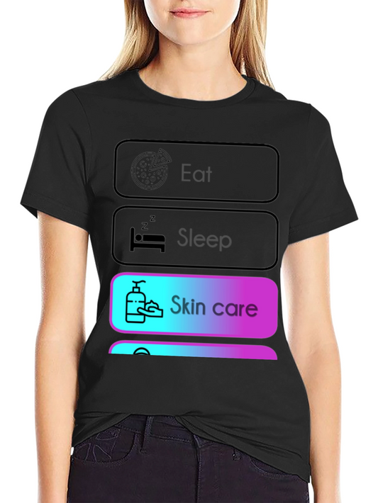 Eat Sleep Skincare T-Shirt Funny Graphic Tee