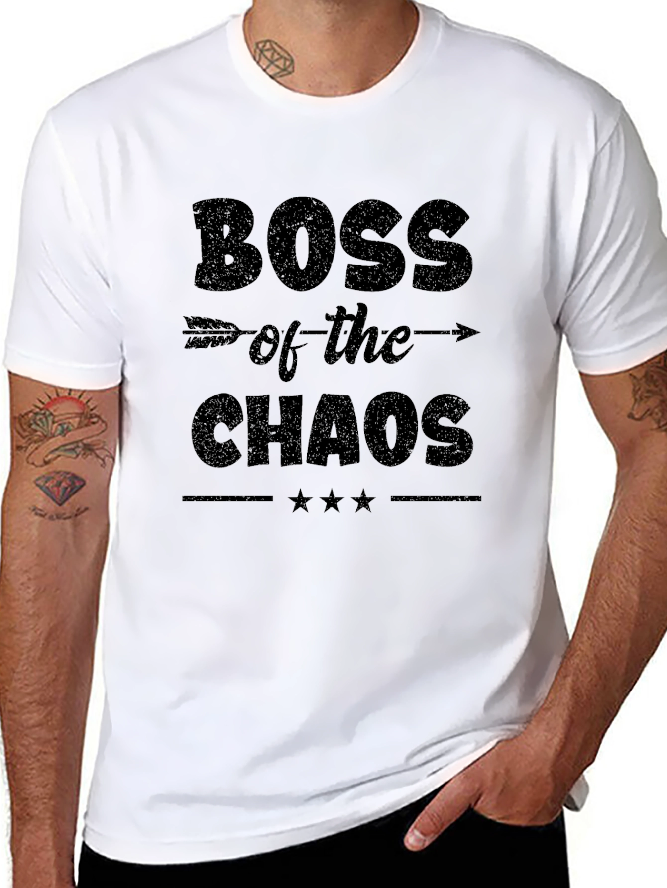 Boss of the Chaos Black Graphic T-Shirt