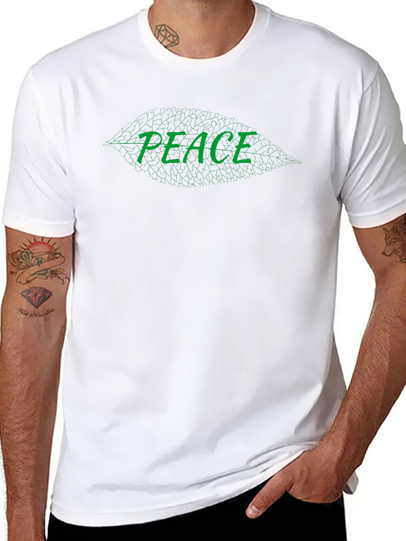 Peace Leaf Graphic Black T-Shirt