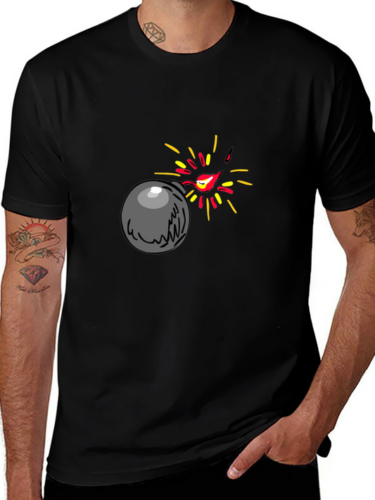 Bomb Graphic Black T-Shirt - Explosive Style!