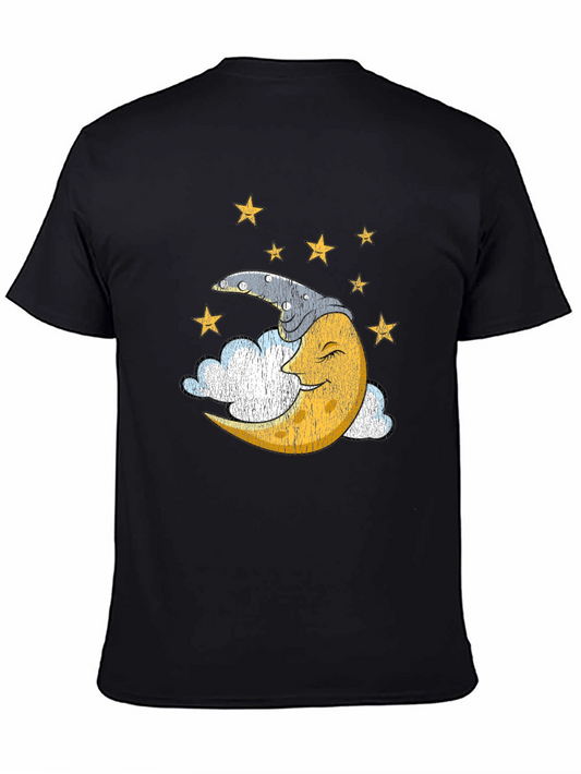 Sleepy Moon Graphic T-Shirt - Dreamy Celestial Design