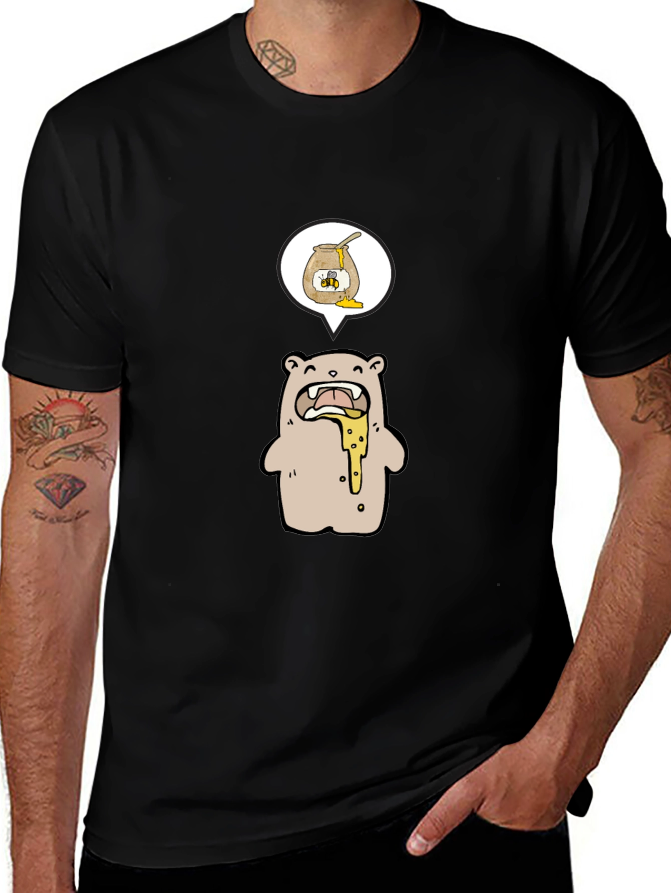Bear and Honey Graphic T-Shirt