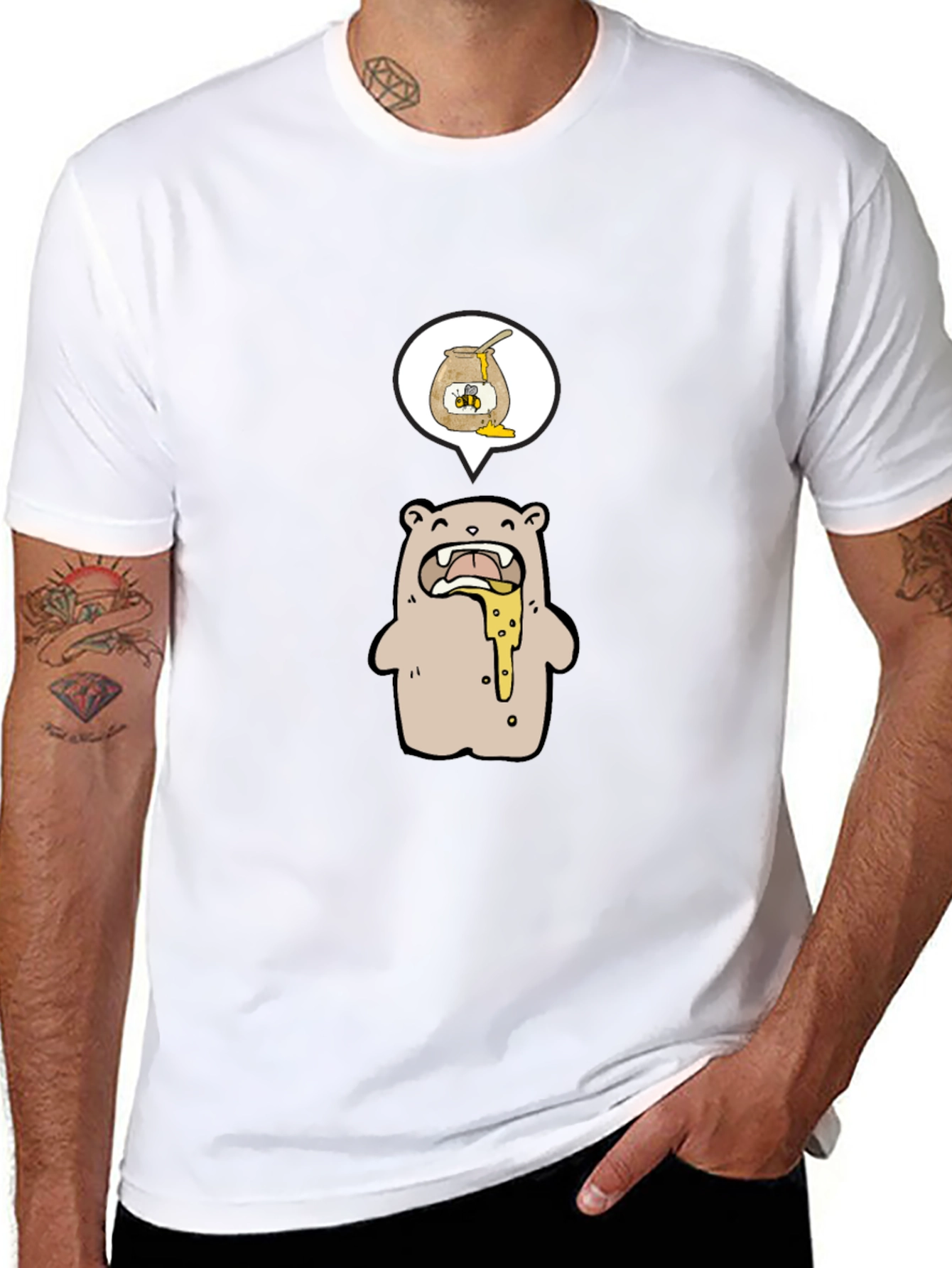 Bear and Honey Graphic T-Shirt