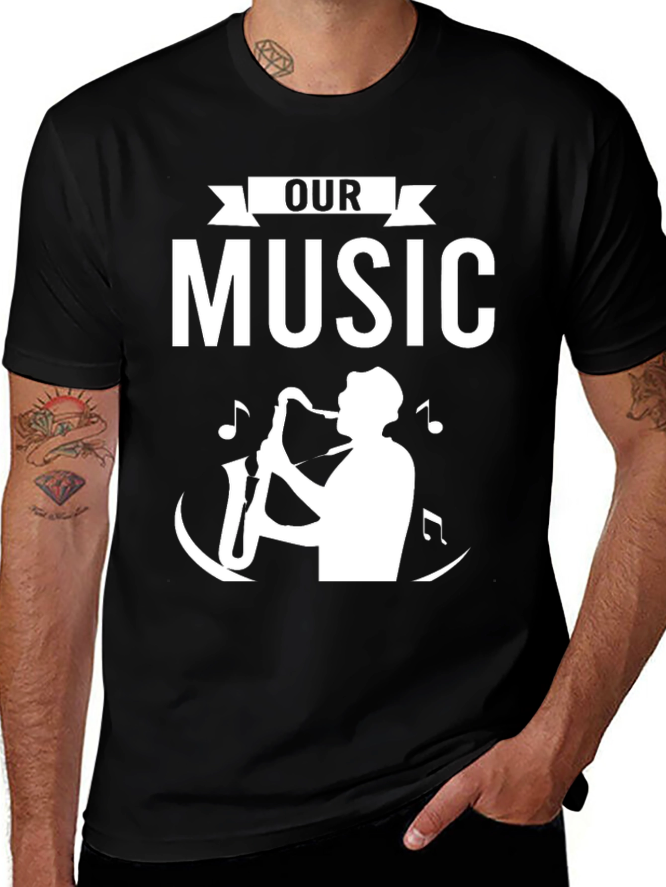 Our Music Saxophone Graphic T-Shirt