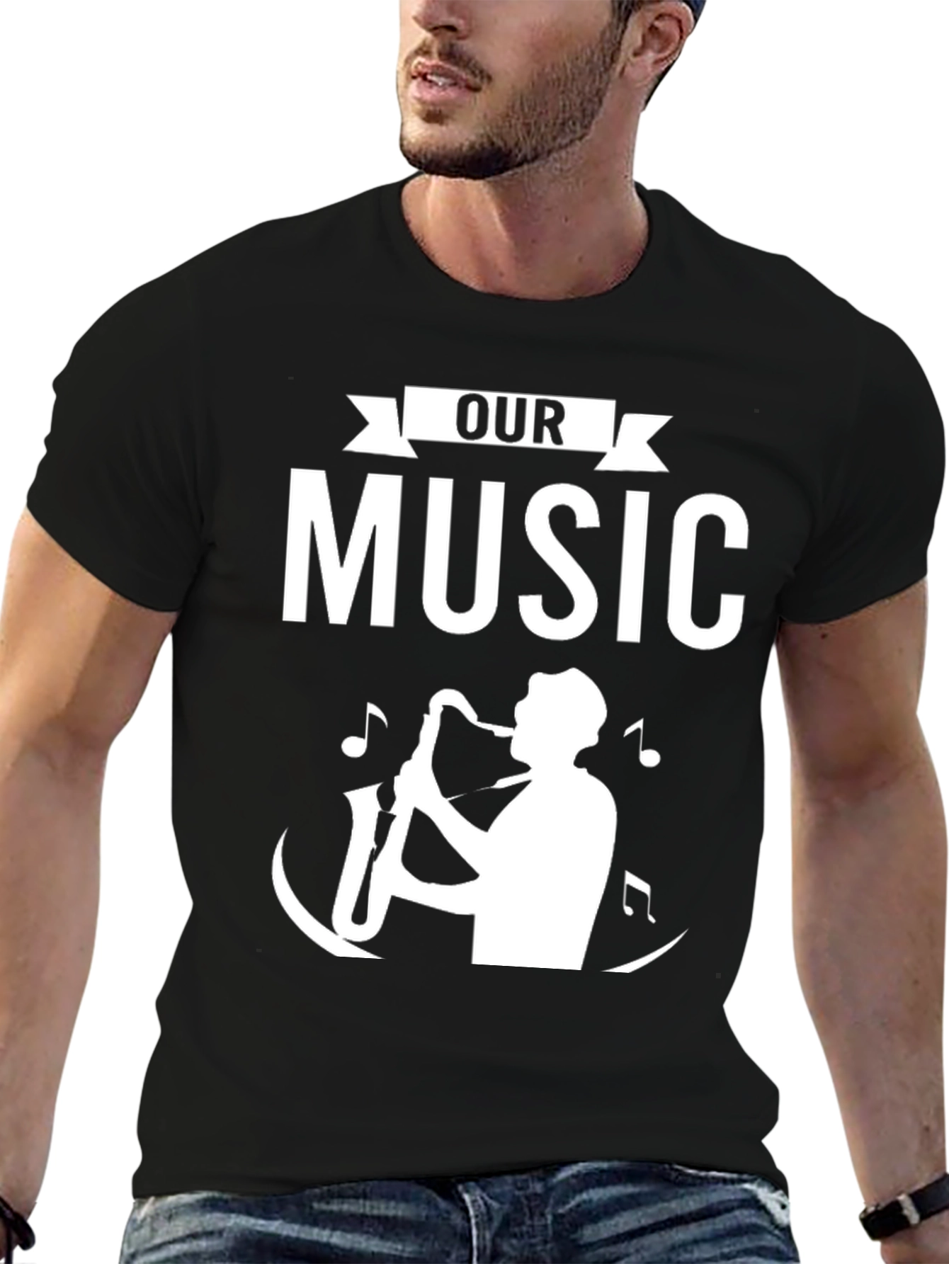 Our Music Saxophone Graphic T-Shirt