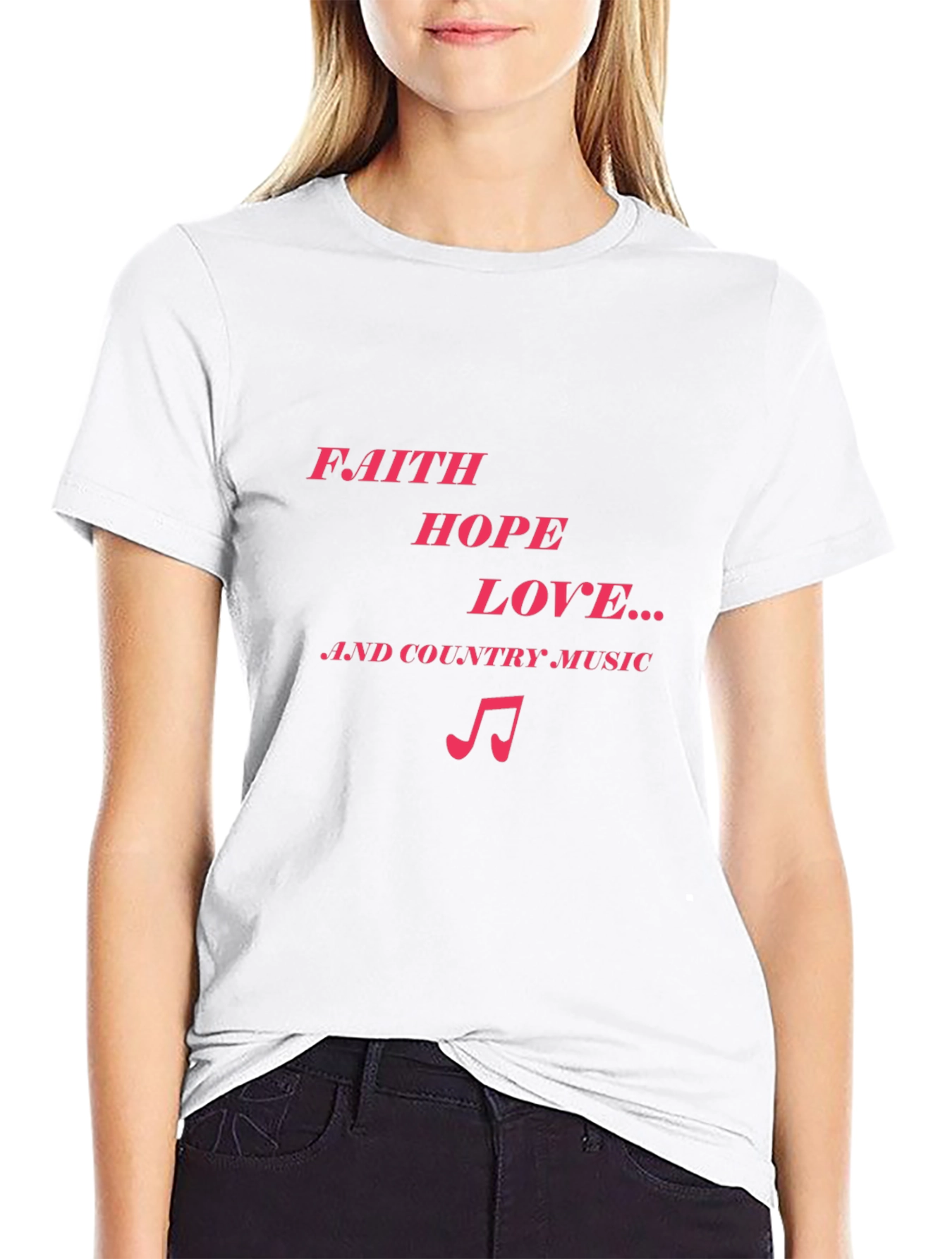Faith Hope Love Music Graphic T-Shirt