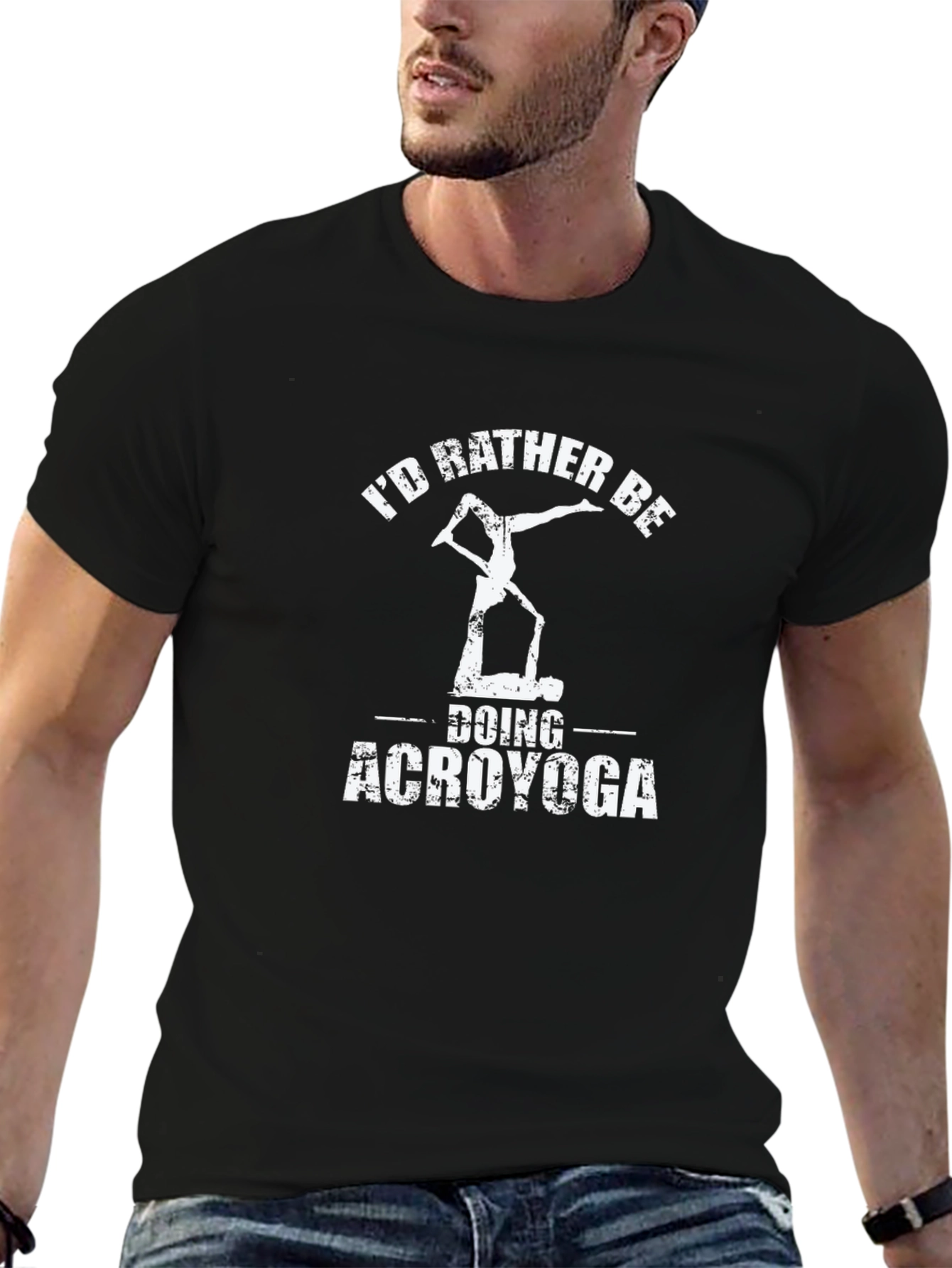 Id Rather Be Doing Acroyoga T-Shirt Black