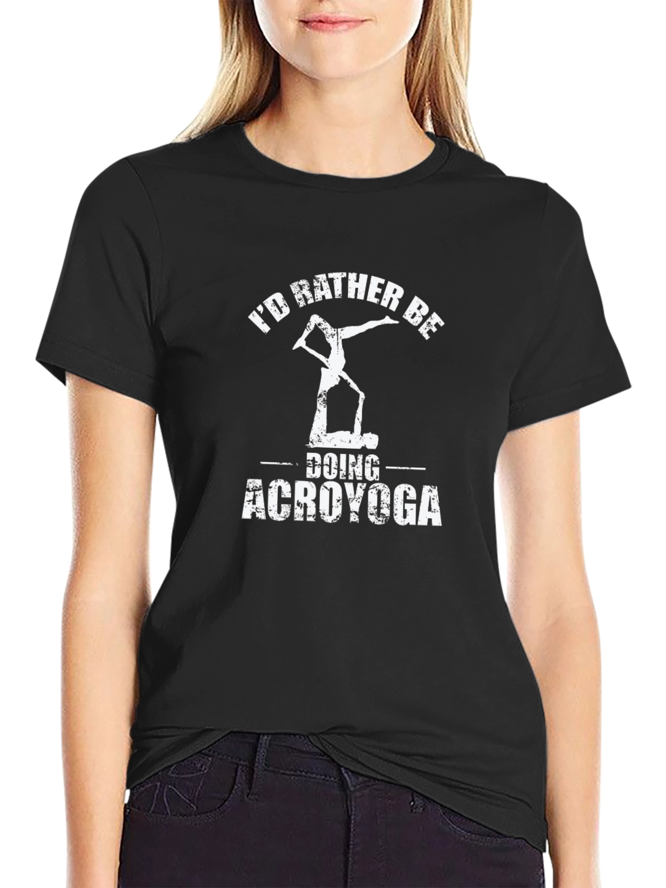 Id Rather Be Doing Acroyoga T-Shirt Black