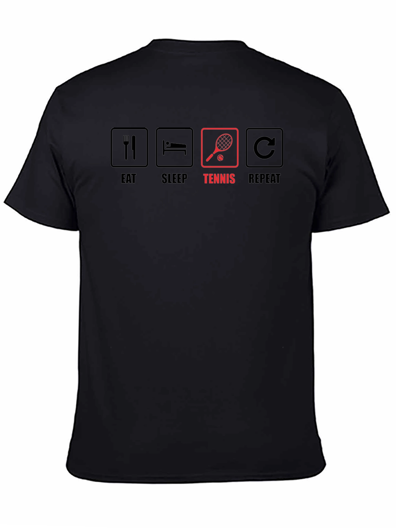 Eat Sleep Tennis Repeat T-Shirt - Black