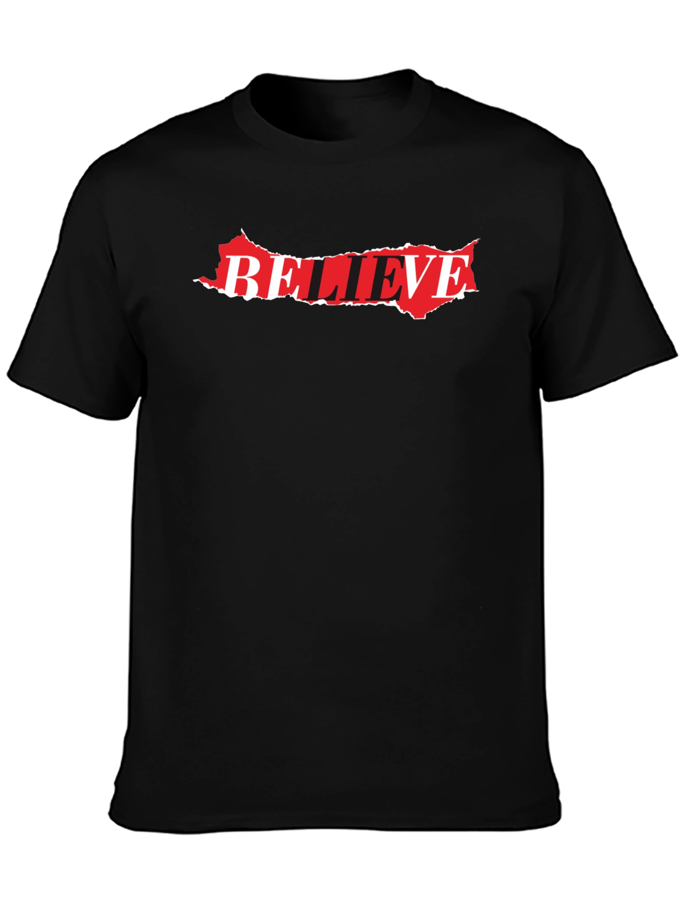Believe Graphic Tee - Stylish Black Cotton Blend T-Shirt