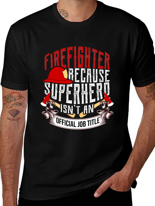 Firefighter Superhero Graphic T-Shirt