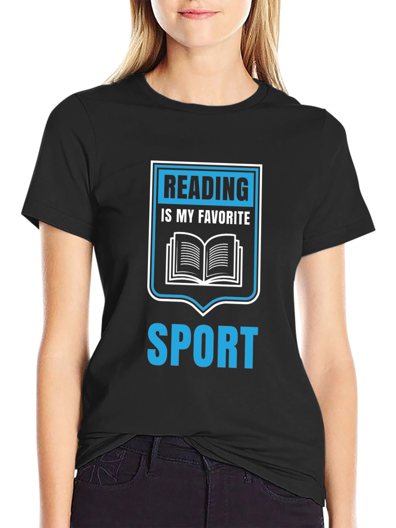 Reading is My Favorite Sport Black T-Shirt