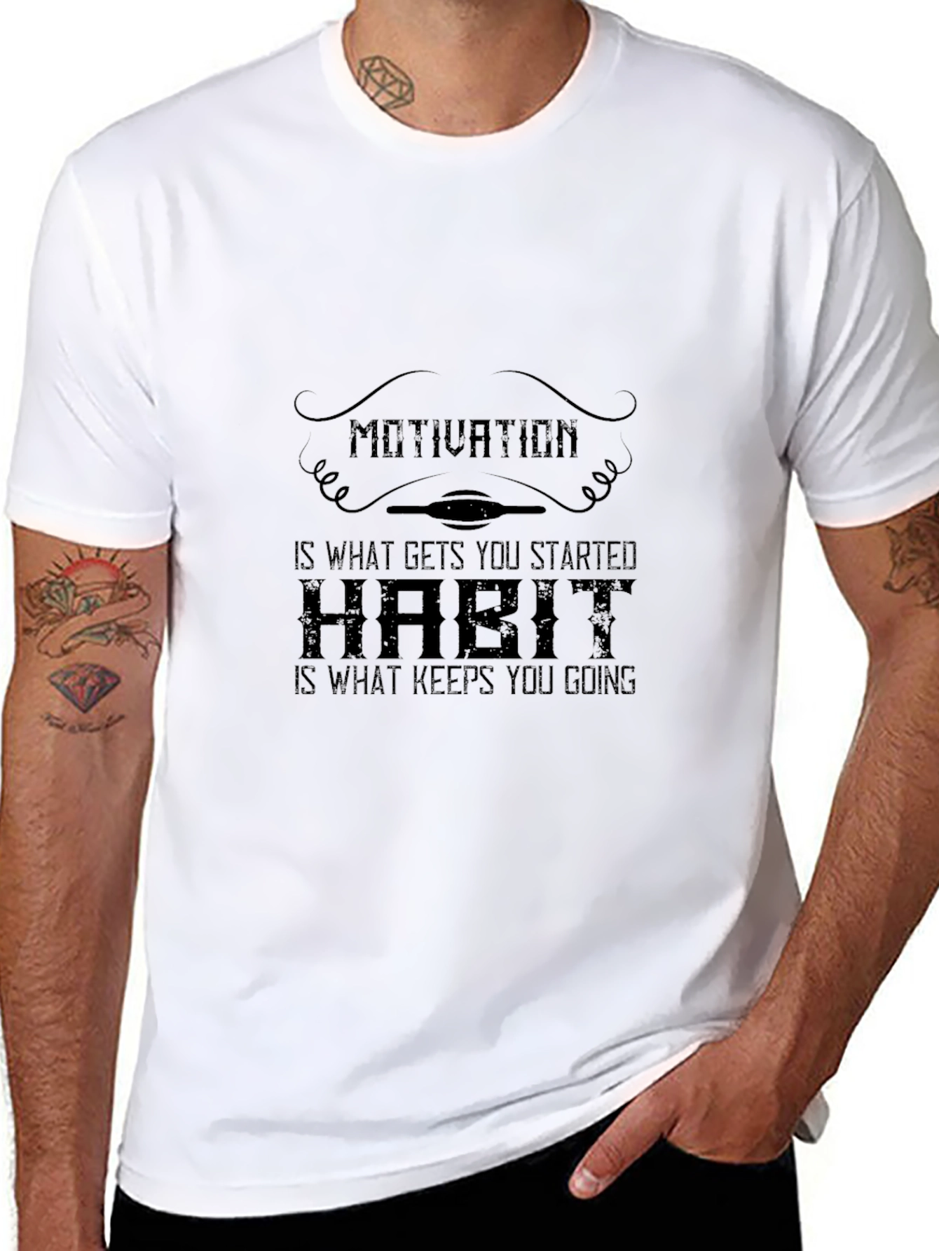 Motivation & Habit Graphic Tee - Black