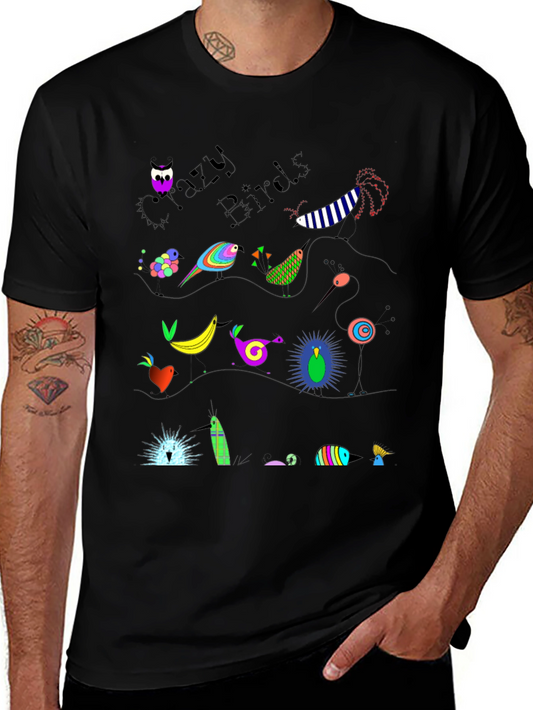 Crazy Birds Graphic T-Shirt
