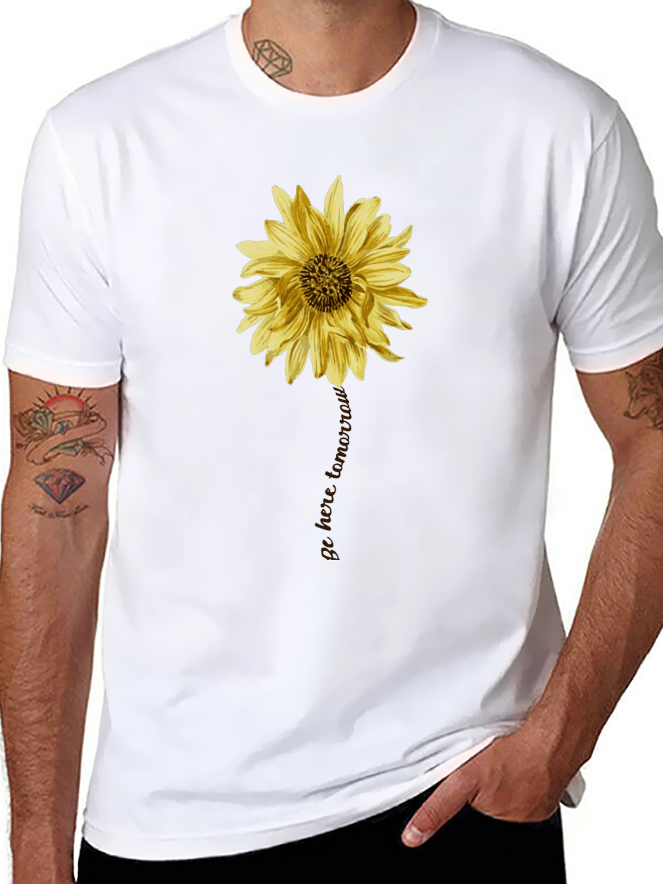 Sunflower Graphic Black T-Shirt