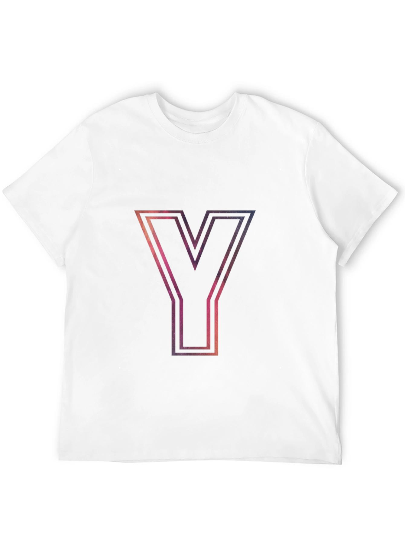 Galaxy Letter Y Graphic Tee - Stylish Black T-Shirt