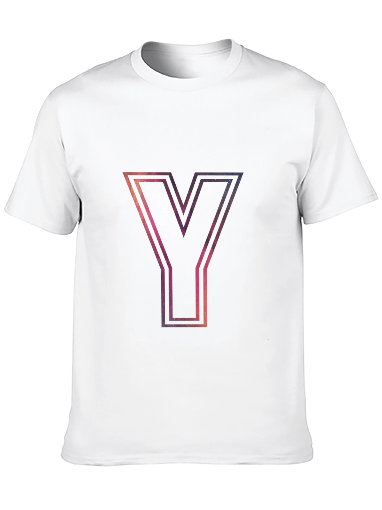 Galaxy Letter Y Graphic Tee - Stylish Black T-Shirt
