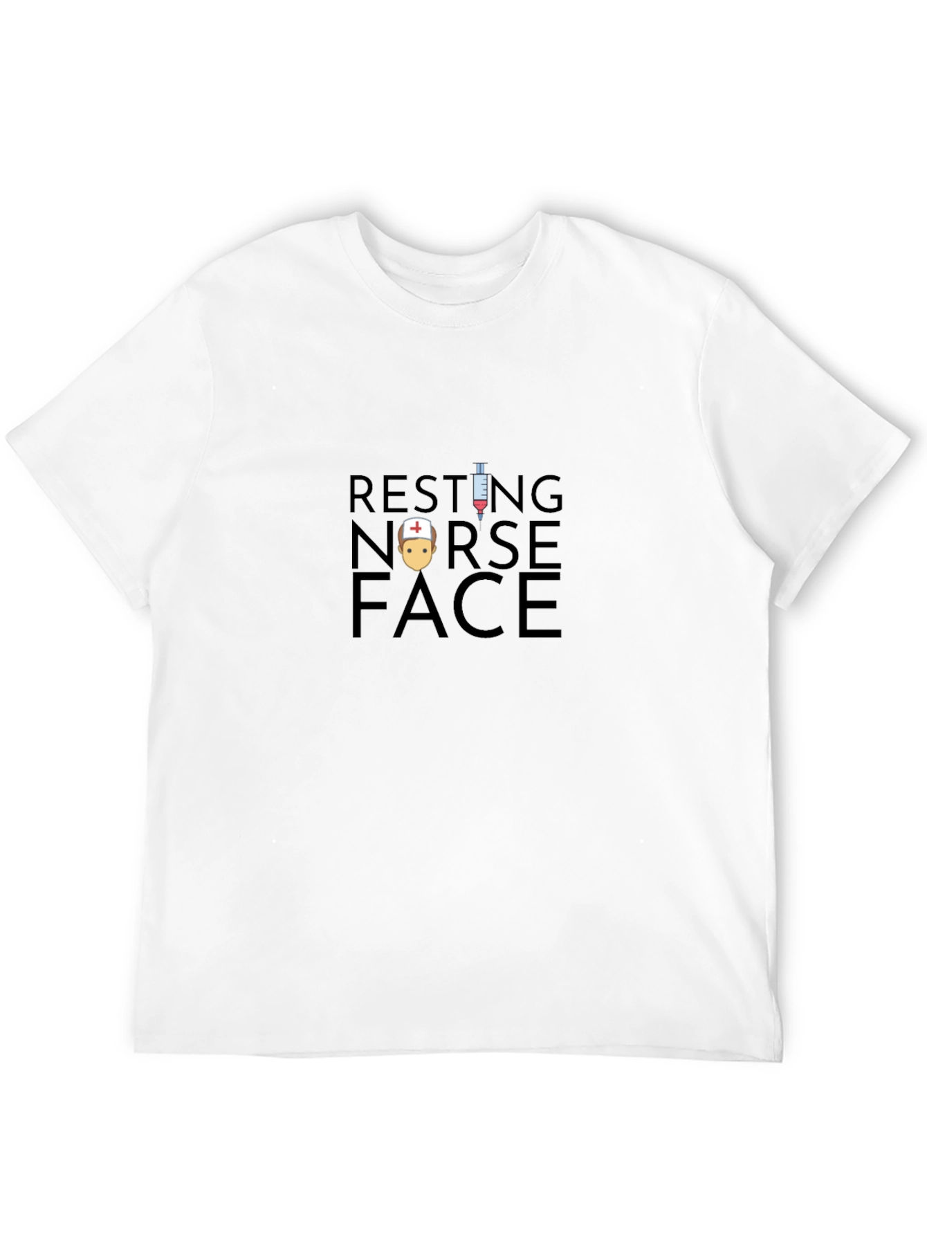 Resting Nurse Face Graphic T-Shirt - Black