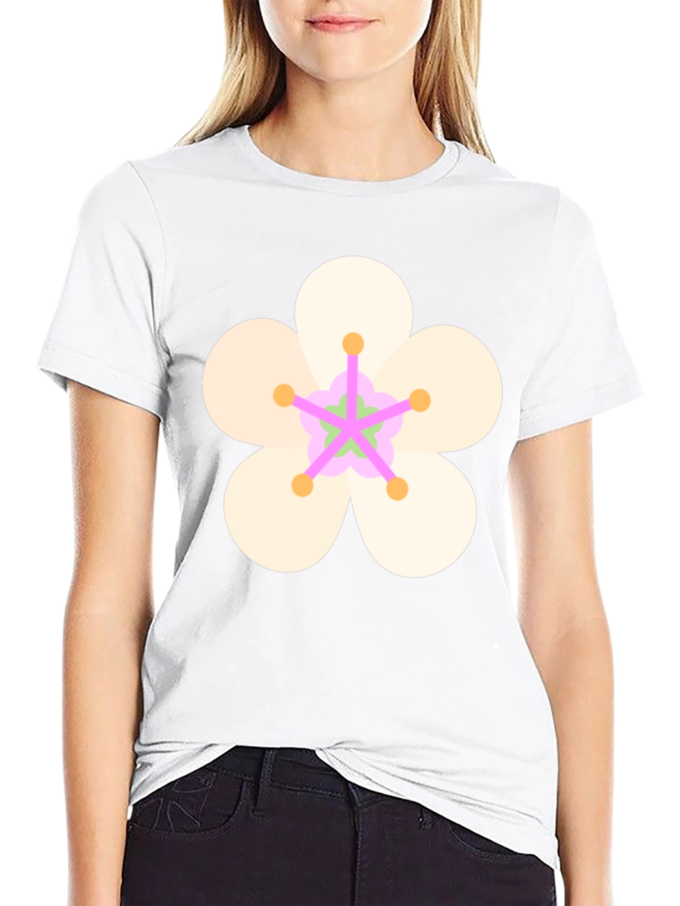 Floral Graphic Black Tee