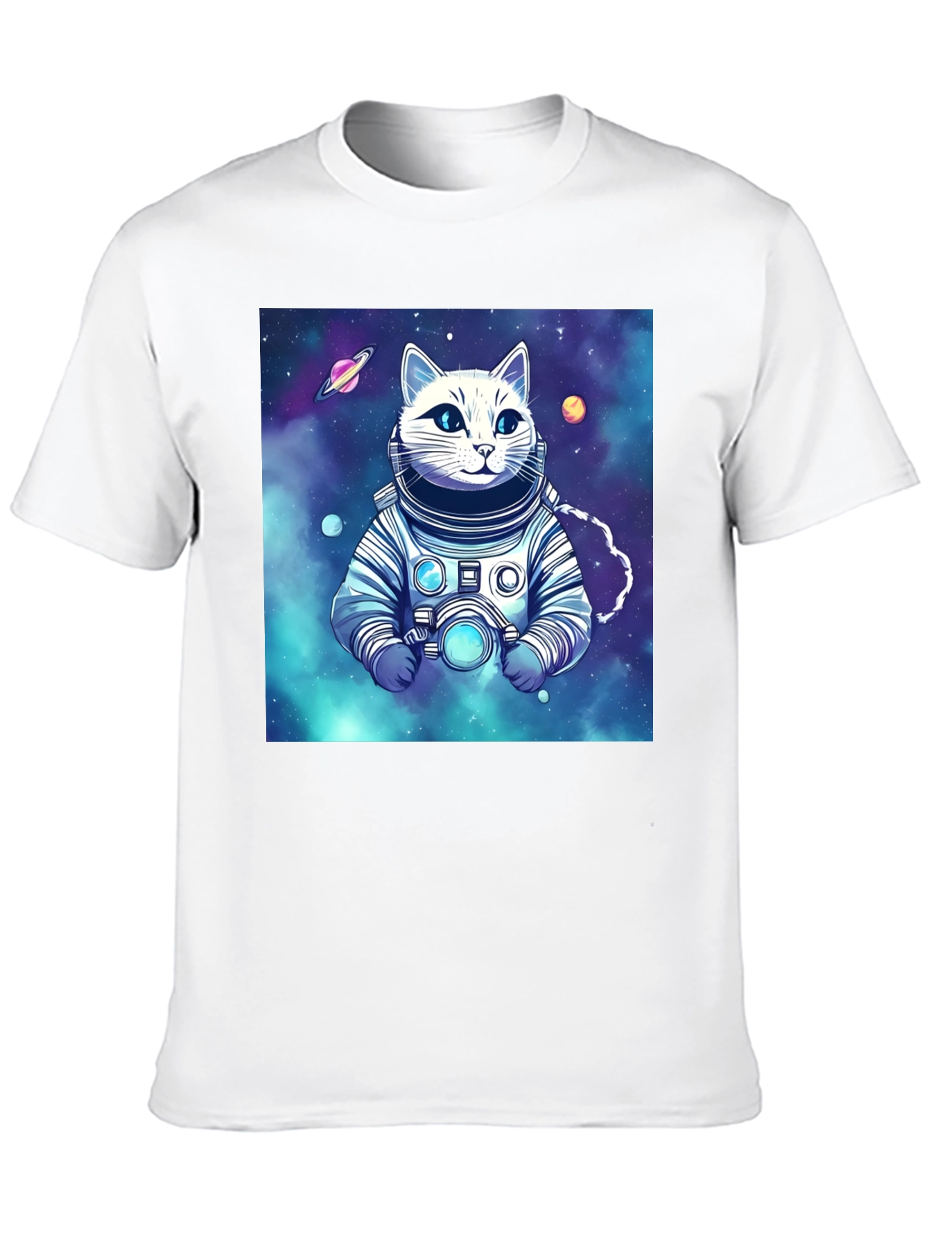 Astronaut Cat Graphic Tee - Space Explorer T-Shirt